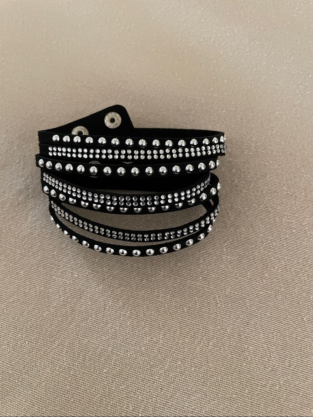 Suede bracelet with stud trim